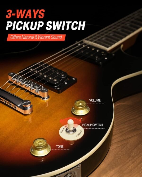 Donner DL-124S Electric Guitar Beginner Kit Review Sunburst Donner DL-124S Electric Guitar Beginner Kit Review Sunburst