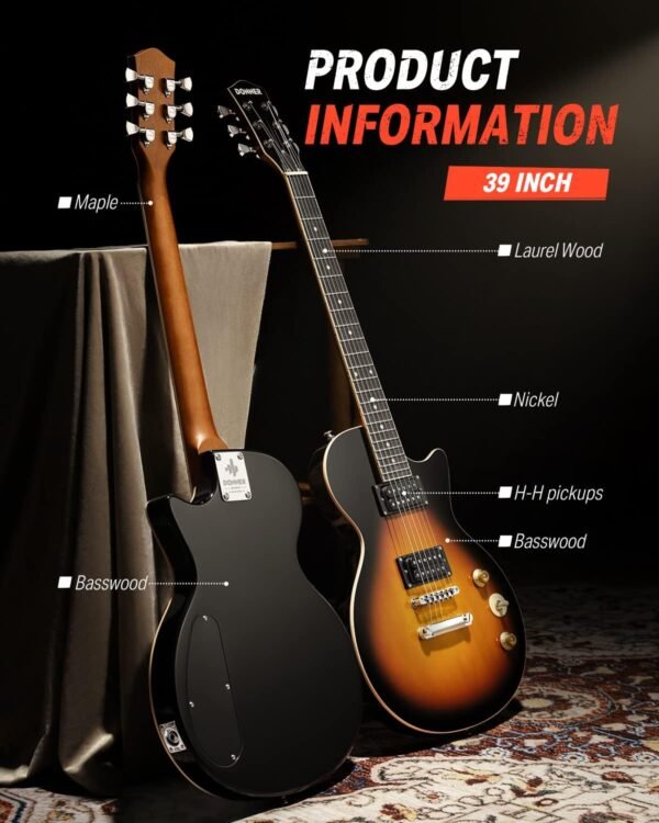Donner DL-124S Electric Guitar Beginner Kit Review Sunburst Donner DL-124S Electric Guitar Beginner Kit Review Sunburst
