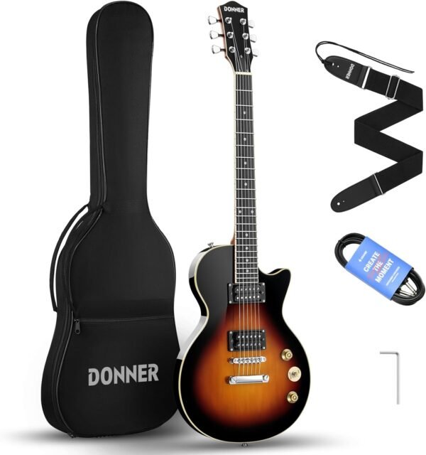 Donner DL-124S Electric Guitar Beginner Kit Review Sunburst Donner DL-124S Electric Guitar Beginner Kit Review Sunburst