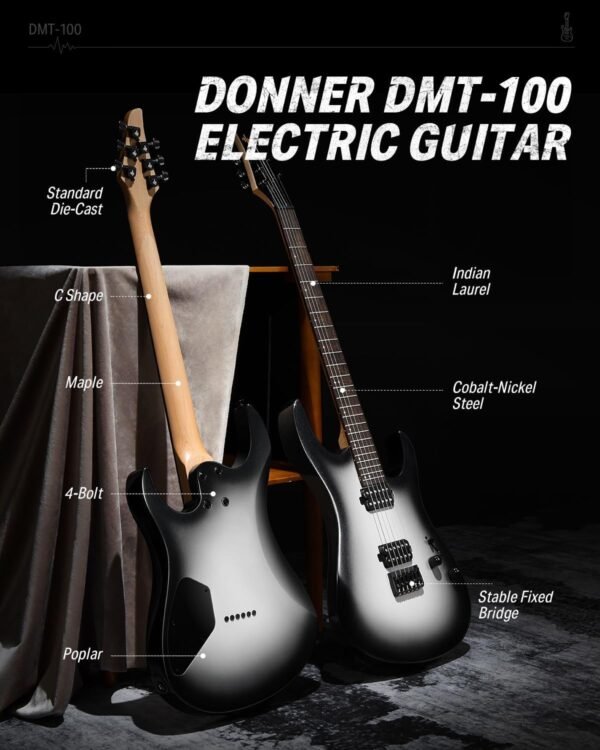 Donner DMT-100 Gradient Black Electric Guitar Review for Beginners Donner DMT-100 Gradient Black Electric Guitar Review for Beginners