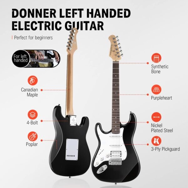 Donner DST-100BL Left-Handed Electric Guitar Kit Review Donner DST-100BL Left-Handed Electric Guitar Kit Review