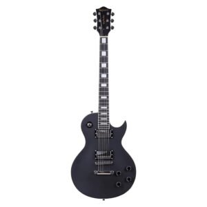 Leo Jaymz 24.75" Single Cut Curved Top Matt Black Electric Guitar (Matt Black) Leo Jaymz 24.75" Single Cut Curved Top Matt Black Electric Guitar (Matt Black)