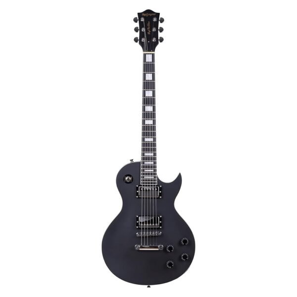 Leo Jaymz 24.75" Single Cut Curved Top Matt Black Electric Guitar (Matt Black) Leo Jaymz 24.75" Single Cut Curved Top Matt Black Electric Guitar (Matt Black)