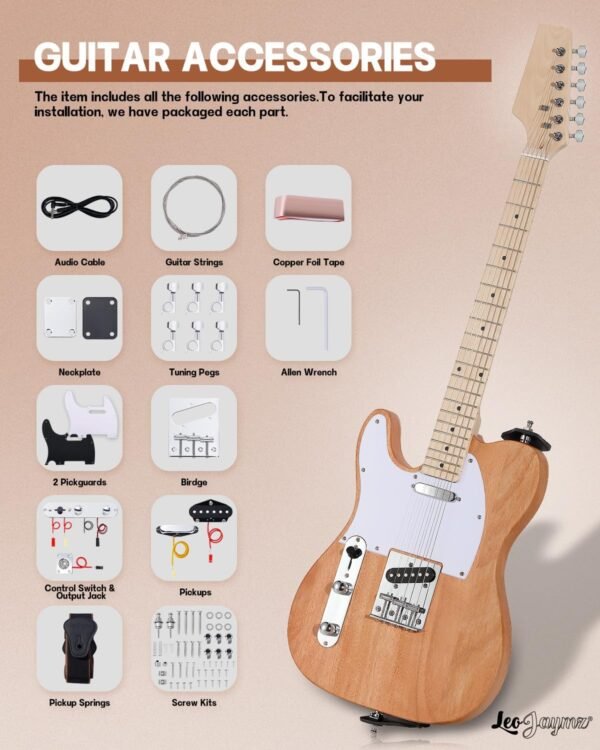 Leo Jaymz DLH0051 DIY TL Lefthand Electric Guitar Kit Review Leo Jaymz DLH0051 DIY TL Lefthand Electric Guitar Kit Review