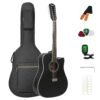 12 String Acoustic Guitar Cutaway,Adjustable Truss Rod Full Size Bundle with Gig Bag,Tuner,Strings,Strap, Picks, Black By Janerock 12 String Acoustic Guitar Cutaway,Adjustable Truss Rod Full Size Bundle with Gig Bag,Tuner,Strings,Strap, Picks, Black By Janerock