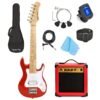 30 Inch Electric Guitar,For Kids/beginner With Complete Starter Kit, 20 Watt Amp, 6 Extra String, Picks, Gig Bag, Shoulder Strap, Digital tuner, Cable, Wash Cloth Red 30 Inch Electric Guitar,For Kids/beginner With Complete Starter Kit, 20 Watt Amp, 6 Extra String, Picks, Gig Bag, Shoulder Strap, Digital tuner, Cable, Wash Cloth Red