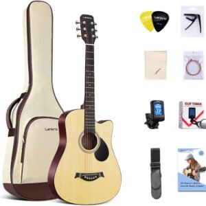 38 in Guitar Acoustic Guitar Beginner kit Adult Cutaway Acoustic Guitar Guitarras Starter Set Bundle with Padded Gig Bag, Strap, Capo, Strings, Picks 38 in Guitar Acoustic Guitar Beginner kit Adult Cutaway Acoustic Guitar Guitarras Starter Set Bundle with Padded Gig Bag, Strap, Capo, Strings, Picks