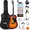 ADM Dreadnought Acoustic Guitar Kit Review Best Beginner Bundle with Free Lesson Sunburst ADM Dreadnought Acoustic Guitar Kit Review Best Beginner Bundle with Free Lesson Sunburst