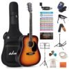 ADM Dreadnought Acoustic Guitar Kit with Free Lesson for Beginner Adult Teen Full Size Acustica Guitarra Starter Bundle Set w/Bag Strap Tuner Capo Pickguard Music Stand Right... ADM Dreadnought Acoustic Guitar Kit with Free Lesson for Beginner Adult Teen Full Size Acustica Guitarra Starter Bundle Set w/Bag Strap Tuner Capo Pickguard Music Stand Right...