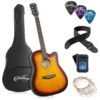 Ashthorpe 41-inch Beginner Cutaway Acoustic Guitar Package (Sunburst), Full Size Basic Starter Kit w/Gig Bag, Strings, Strap, Tuner, Picks Ashthorpe 41-inch Beginner Cutaway Acoustic Guitar Package (Sunburst), Full Size Basic Starter Kit w/Gig Bag, Strings, Strap, Tuner, Picks