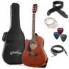 Ashthorpe Full-Size Left-Handed Dreadnought Cutaway Acoustic-Electric Guitar Bundle - Premium Tonewoods - Brown Ashthorpe Full-Size Left-Handed Dreadnought Cutaway Acoustic-Electric Guitar Bundle - Premium Tonewoods - Brown