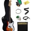 Beginner Series Bass Guitar Bundle with 15-Watt Amp, Gig Bag, Instrument Cable, Strap, Picks, and Polishing Cloth - Sunburst Beginner Series Bass Guitar Bundle with 15-Watt Amp, Gig Bag, Instrument Cable, Strap, Picks, and Polishing Cloth - Sunburst