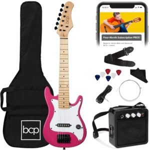 Best Choice Products 30in Kids Electric Guitar Beginner Starter Kit w/ 5W Amplifier, Strap, Gig Bag, Strings, Picks - Pink Sparkle Best Choice Products 30in Kids Electric Guitar Beginner Starter Kit w/ 5W Amplifier, Strap, Gig Bag, Strings, Picks - Pink Sparkle