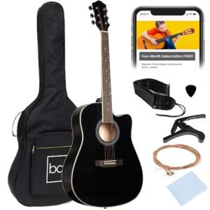 Best Choice Products 41in Beginner Acoustic Guitar Full Size All Wood Cutaway Guitar Starter Set w/Case, Strap, Capo, Strings, Picks - Black Best Choice Products 41in Beginner Acoustic Guitar Full Size All Wood Cutaway Guitar Starter Set w/Case, Strap, Capo, Strings, Picks - Black