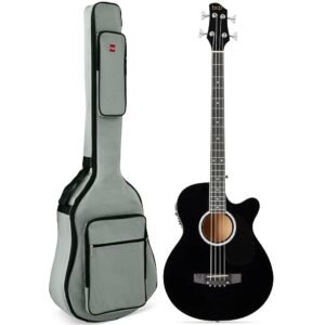 Best Choice Products Acoustic Electric Bass Guitar, Full Size 4 String, Fretted Bass Guitar w/Padded Gig Bag - Black Best Choice Products Acoustic Electric Bass Guitar, Full Size 4 String, Fretted Bass Guitar w/Padded Gig Bag - Black