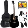 Best Choice Products Beginner Acoustic Electric Guitar Starter Set 41in w/All Wood Cutaway Design, Carrying Case, Strap, Picks, Cable - Black Best Choice Products Beginner Acoustic Electric Guitar Starter Set 41in w/All Wood Cutaway Design, Carrying Case, Strap, Picks, Cable - Black