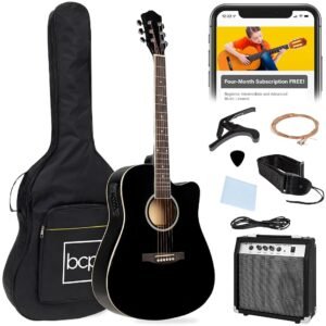 Best Choice Products Beginner Acoustic Electric Guitar Starter Set w/ 41in, All Wood Cutaway Design, Gig Bag, Strap, Picks - Black Best Choice Products Beginner Acoustic Electric Guitar Starter Set w/ 41in, All Wood Cutaway Design, Gig Bag, Strap, Picks - Black
