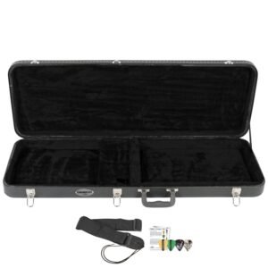 ChromaCast Electric Guitar Hard Case CC-EHC with Guitar Strap and Pick Sampler,Black ChromaCast Electric Guitar Hard Case CC-EHC with Guitar Strap and Pick Sampler,Black