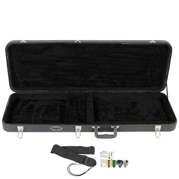 ChromaCast Electric Guitar Hard Case CC-EHC with Guitar Strap and Pick Sampler,Black ChromaCast Electric Guitar Hard Case CC-EHC with Guitar Strap and Pick Sampler,Black