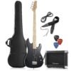 Davison Guitars Full Size Electric Bass Guitar with 15-Watt Amp, Black - 4 String Right Handed Beginner Kit with Gig Bag and Accessories Davison Guitars Full Size Electric Bass Guitar with 15-Watt Amp, Black - 4 String Right Handed Beginner Kit with Gig Bag and Accessories