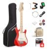Donner 30 Inch Kids Electric Guitar Beginner Kits ST Style Mini Electric Guitar for Boys Girls with Amp, 600D Bag, Tuner, Picks, Cable, Strap, Extra Strings, DSJ-100, Red Donner 30 Inch Kids Electric Guitar Beginner Kits ST Style Mini Electric Guitar for Boys Girls with Amp, 600D Bag, Tuner, Picks, Cable, Strap, Extra Strings, DSJ-100, Red