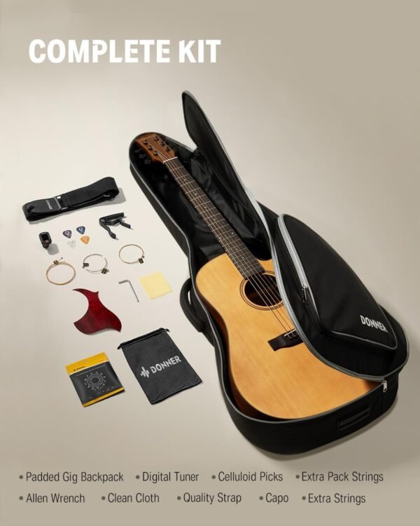 Donner 41 Inch Acoustic Guitar Bundle Review Best Beginner Steel String Kit Donner 41 Inch Acoustic Guitar Bundle Review Best Beginner Steel String Kit