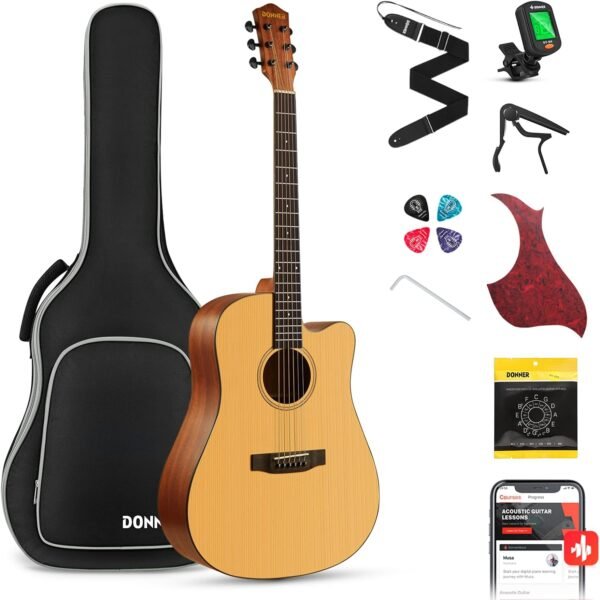 Donner 41 Inch Acoustic Guitar Bundle Review Best Beginner Steel String Kit Donner 41 Inch Acoustic Guitar Bundle Review Best Beginner Steel String Kit