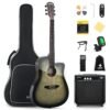 Donner Acoustic Electric Guitar Full Size Kit for Beginner Intermediate with Amplifier Capo Pick Tuner Strings Strap - 41 Inch Donner Acoustic Electric Guitar Full Size Kit for Beginner Intermediate with Amplifier Capo Pick Tuner Strings Strap - 41 Inch