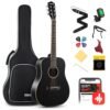 Donner Acoustic Guitar for Beginner Adult 36'' Dreadnought 3/4 Size Black Guitar Bundle Package Kit Travel, Spruce Wood With Gig Bag Capo Tuner Strap String Guitar Picks... Donner Acoustic Guitar for Beginner Adult 36'' Dreadnought 3/4 Size Black Guitar Bundle Package Kit Travel, Spruce Wood With Gig Bag Capo Tuner Strap String Guitar Picks...
