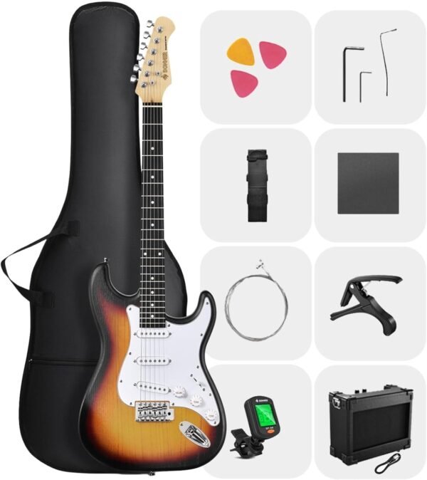 Donner DST-80 Electric Guitar Kit Review Complete Beginner Package with Amp and Accessories