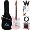 EASTROCK 39 inch Full-Size Electric Guitar Kit for Beginner Starter with 10w Amp, Bag, Capo, Shoulder Strap, String, Cable, Picks. (39" Right Handed, Pink) EASTROCK 39 inch Full-Size Electric Guitar Kit for Beginner Starter with 10w Amp, Bag, Capo, Shoulder Strap, String, Cable, Picks. (39" Right Handed, Pink)