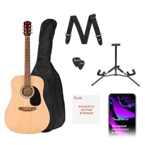 Fender Alternative Series Dreadnought Acoustic Guitar Kit, Beginner Guitar Kit, with 2-Year Warranty, Includes Padded Gig Bag, Guitar Stand, Guitar Strap, and More, Natural Fender Alternative Series Dreadnought Acoustic Guitar Kit, Beginner Guitar Kit, with 2-Year Warranty, Includes Padded Gig Bag, Guitar Stand, Guitar Strap, and More, Natural
