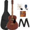 Fender CC-60S Solid Top Concert Size Acoustic Guitar Bundle with Gig Bag, Tuner, Strap, Strings, Picks, Fender Play Online Lessons, and Austin Bazaar Instructional DVD - Mahogany Fender CC-60S Solid Top Concert Size Acoustic Guitar Bundle with Gig Bag, Tuner, Strap, Strings, Picks, Fender Play Online Lessons, and Austin Bazaar Instructional DVD - Mahogany