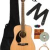 Fender CD-60S Solid Top Dreadnought Acoustic Guitar, Left Handed - Natural Bundle with Gig Bag, Tuner, Strap, Strings, Picks, and Austin Bazaar Instructional DVD Fender CD-60S Solid Top Dreadnought Acoustic Guitar, Left Handed - Natural Bundle with Gig Bag, Tuner, Strap, Strings, Picks, and Austin Bazaar Instructional DVD