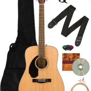 Fender CD-60S Solid Top Dreadnought Acoustic Guitar, Left Handed - Natural Bundle with Gig Bag, Tuner, Strap, Strings, Picks, and Austin Bazaar Instructional DVD Fender CD-60S Solid Top Dreadnought Acoustic Guitar, Left Handed - Natural Bundle with Gig Bag, Tuner, Strap, Strings, Picks, and Austin Bazaar Instructional DVD