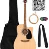 Fender Dreadnought Acoustic-Electric Guitar - Natural Bundle with Gig Bag, Strap, Strings, Picks, and Austin Bazaar Instructional Video Fender Dreadnought Acoustic-Electric Guitar - Natural Bundle with Gig Bag, Strap, Strings, Picks, and Austin Bazaar Instructional Video