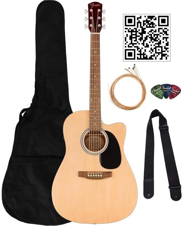 Fender Dreadnought Acoustic-Electric Guitar - Natural Bundle with Gig Bag, Strap, Strings, Picks, and Austin Bazaar Instructional Video Fender Dreadnought Acoustic-Electric Guitar - Natural Bundle with Gig Bag, Strap, Strings, Picks, and Austin Bazaar Instructional Video