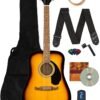 Fender Dreadnought Acoustic Guitar - Sunburst Bundle with Gig Bag, Tuner, Strap, Strings, String Winder, Picks, Fender Play Online Lessons, and Austin Bazaar Instructional DVD Fender Dreadnought Acoustic Guitar - Sunburst Bundle with Gig Bag, Tuner, Strap, Strings, String Winder, Picks, Fender Play Online Lessons, and Austin Bazaar Instructional DVD