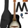 Fender FA-15 3/4-Scale Kids Steel String Acoustic Guitar - Moonlight Burst Bundle with Gig Bag, Tuner, Strap, Picks, Fender Play Online Lessons, and Austin Bazaar Instructional DVD Fender FA-15 3/4-Scale Kids Steel String Acoustic Guitar - Moonlight Burst Bundle with Gig Bag, Tuner, Strap, Picks, Fender Play Online Lessons, and Austin Bazaar Instructional DVD