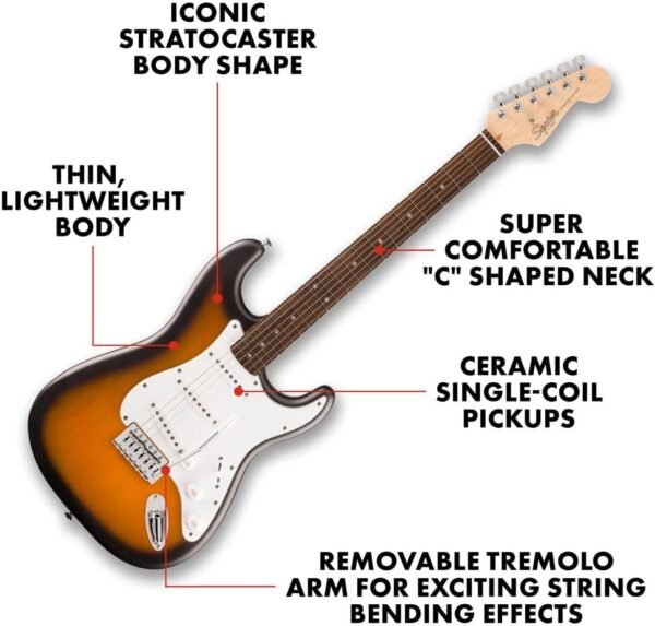 Fender Squier Debut Series Stratocaster Electric Guitar Review perfect for beginners and classic tones Fender Squier Debut Series Stratocaster Electric Guitar Review perfect for beginners and classic tones