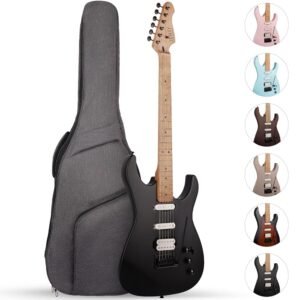 Fesley 39" Electric Guitar, Full Size Solid Body Electric Guitars For Beginner, ST Style, Maple Neck/Fretboard, Electric Guitar Kit With HSS Pickup, Gig Bag, Matte, Morandi Black Fesley 39" Electric Guitar, Full Size Solid Body Electric Guitars For Beginner, ST Style, Maple Neck/Fretboard, Electric Guitar Kit With HSS Pickup, Gig Bag, Matte, Morandi Black