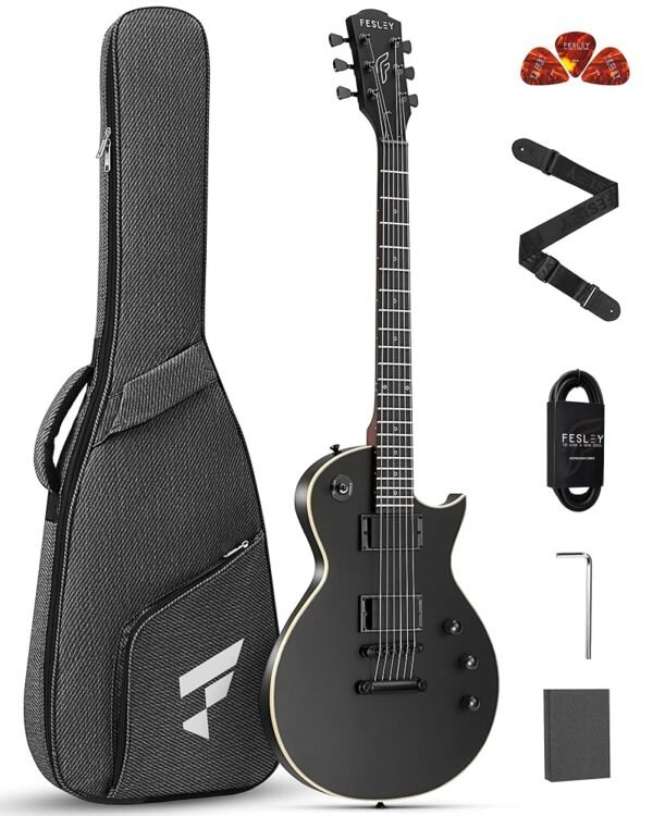 Fesley 39" LP Electric Guitar Kit: Full Size Solid Body Electric Guitars for Beginners with Humbucker Pickups, Poplar Body, Mahogany Neck,22 Frets,6 String Guitar with Gig... Fesley 39" LP Electric Guitar Kit: Full Size Solid Body Electric Guitars for Beginners with Humbucker Pickups, Poplar Body, Mahogany Neck,22 Frets,6 String Guitar with Gig...