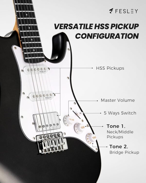 Fesley FST100 Beginner Electric Guitar Kit Review Complete Starter Set with Amp Fesley FST100 Beginner Electric Guitar Kit Review Complete Starter Set with Amp
