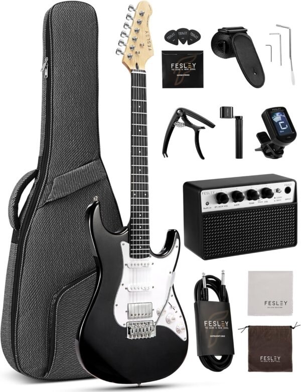 Fesley FST100 Beginner Electric Guitar Kit Review Complete Starter Set with Amp Fesley FST100 Beginner Electric Guitar Kit Review Complete Starter Set with Amp