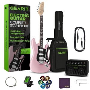 GEARit 39 Inch Full Size Canyon Series Electric Guitar Kit Bundle w/Amplifier, HSS Pickup with Coil Split,Starter Kit with Tuner, Gig Bag, and Guitar Strap, Cable, Picks,... GEARit 39 Inch Full Size Canyon Series Electric Guitar Kit Bundle w/Amplifier, HSS Pickup with Coil Split,Starter Kit with Tuner, Gig Bag, and Guitar Strap, Cable, Picks,...
