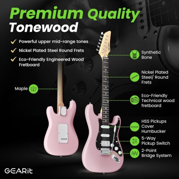 GEARit GI-150 Canyon Electric Guitar Kit Review with Bluetooth Amp and HSS Pickup GEARit GI-150 Canyon Electric Guitar Kit Review with Bluetooth Amp and HSS Pickup