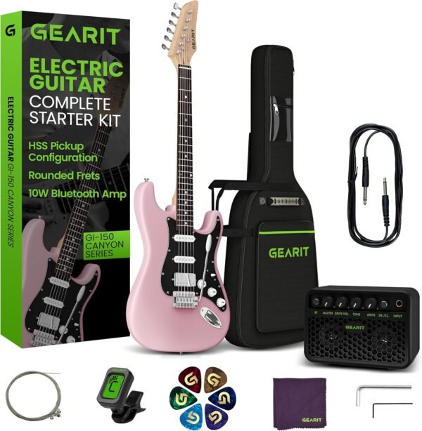 GEARit GI-150 Canyon Electric Guitar Kit Review with Bluetooth Amp and HSS Pickup GEARit GI-150 Canyon Electric Guitar Kit Review with Bluetooth Amp and HSS Pickup