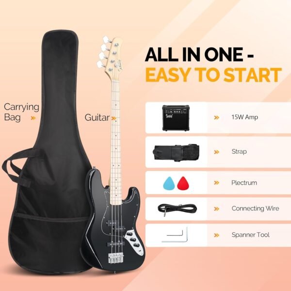 GLARRY GJazz Electric Bass Guitar Review with Amp Complete Starter Kit Insights GLARRY GJazz Electric Bass Guitar Review with Amp Complete Starter Kit Insights