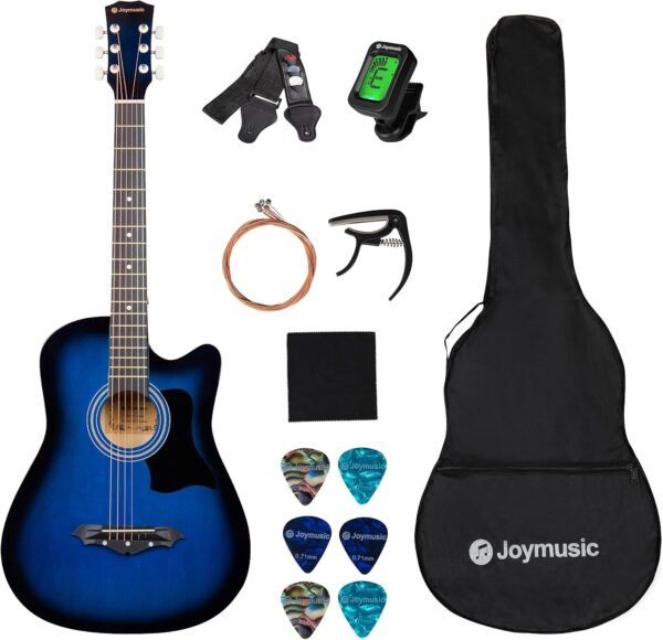 JOYMUSIC 38 Inch Blueburst Acoustic Guitar Kit Review Best Beginner Bundle Explored JOYMUSIC 38 Inch Blueburst Acoustic Guitar Kit Review Best Beginner Bundle Explored