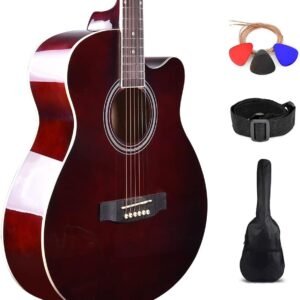 Kadence Frontier Acoustic Guitar - 40" Die cast Keys, Spruce Wood Finish (Brown) - Acoustic Guitar with Strings, Strap, Picks and Bag Kadence Frontier Acoustic Guitar - 40" Die cast Keys, Spruce Wood Finish (Brown) - Acoustic Guitar with Strings, Strap, Picks and Bag